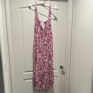 Lane Bryant Magenta and White Patterned Dress